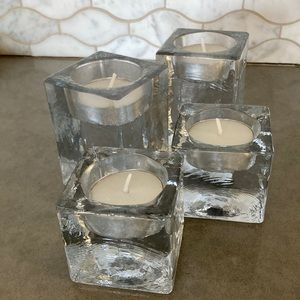 Pottery Barn glass tea light holders